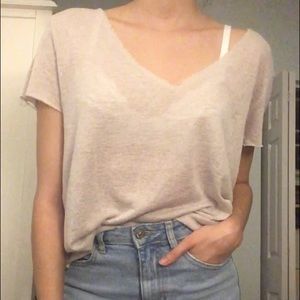 Urban Outfitters Sheer Beige T Shirt